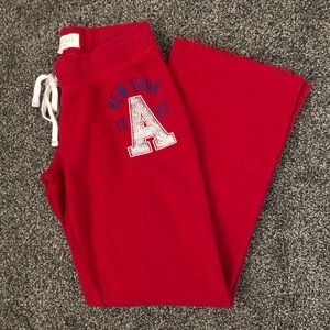 Aéropostale bright red flared sweats.